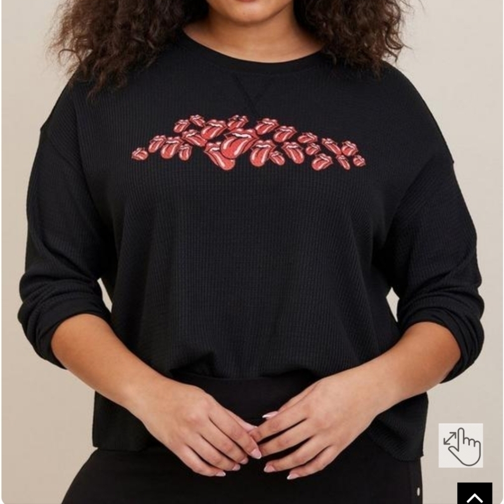 Torrid collaboration with rolling stone thermal crop top